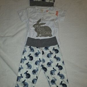 Cute Bunny Print Baby Outfit